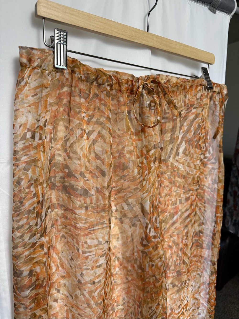 Collection XIIX Ltd. sheer wide-leg palazzo pants abstract geometric print - Picture 2 of 8